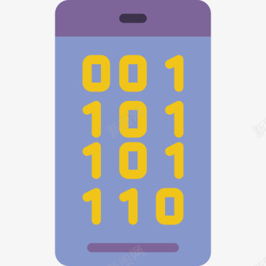 智能手机数据安全11扁平图标图标