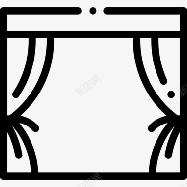窗帘家居装饰10线状图标图标