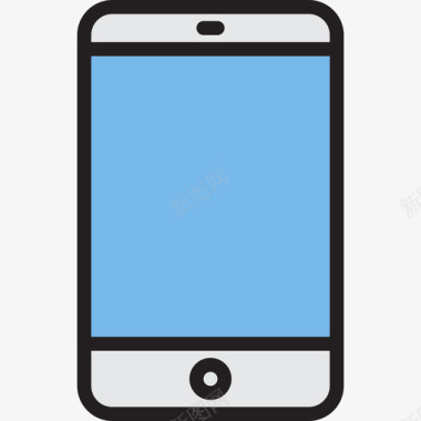 智能手机设备6线性颜色图标图标