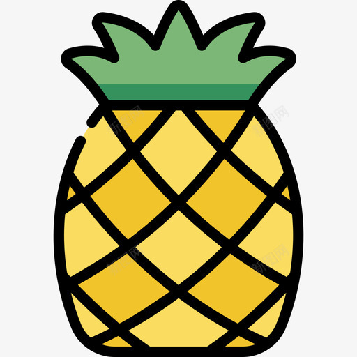 菠萝热带12线形颜色图标svg_新图网 https://ixintu.com 热带12 线形颜色 菠萝