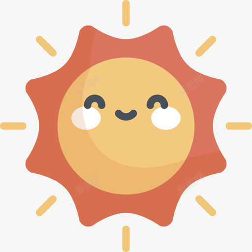 太阳烧烤15平铺图标svg_新图网 https://ixintu.com 太阳 平铺 烧烤15