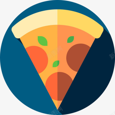 披萨公平7扁平图标图标
