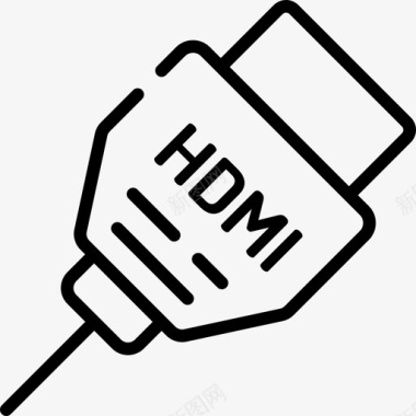 Hdmi计算机组件3线性图标图标