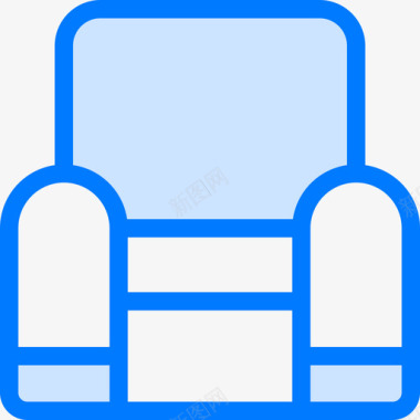 扶手椅客厅蓝色图标图标