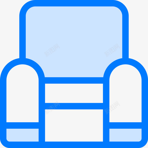 扶手椅客厅蓝色图标svg_新图网 https://ixintu.com 客厅 扶手椅 蓝色