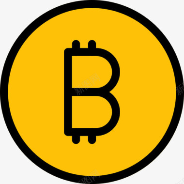 比特币货币34线性颜色图标图标