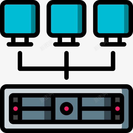服务器网络和数据库10线性颜色图标svg_新图网 https://ixintu.com 服务器 线性颜色 网络和数据库10