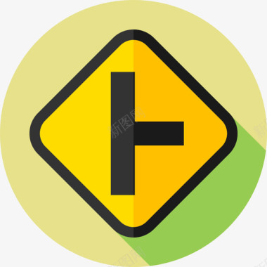十字路口交通标志7平坦图标图标