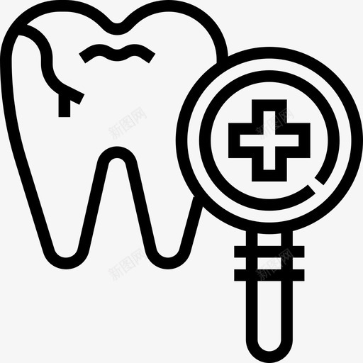 牙齿健康检查3线性图标svg_新图网 https://ixintu.com 健康检查3 牙齿 线性
