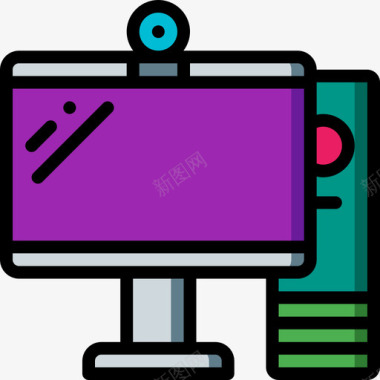 计算机pc组件5线性颜色图标图标