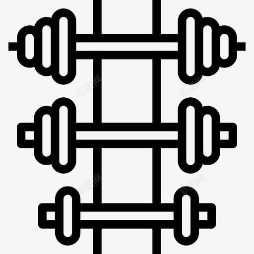 哑铃健康26岁直线型图标svg_新图网 https://ixintu.com 健康26岁 哑铃 直线型