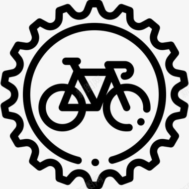 自行车13号自行车直线型图标图标
