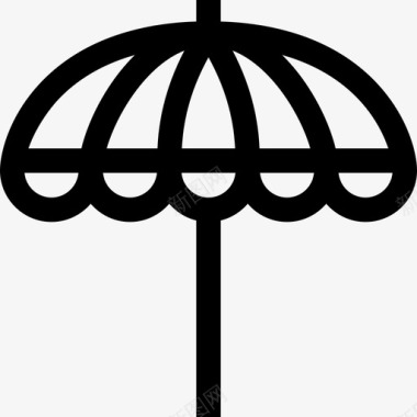 太阳伞夏威夷6直线型图标图标