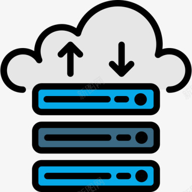 云数据网络2线颜色图标图标