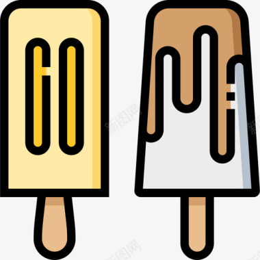 冰淇淋快餐34线性颜色图标图标