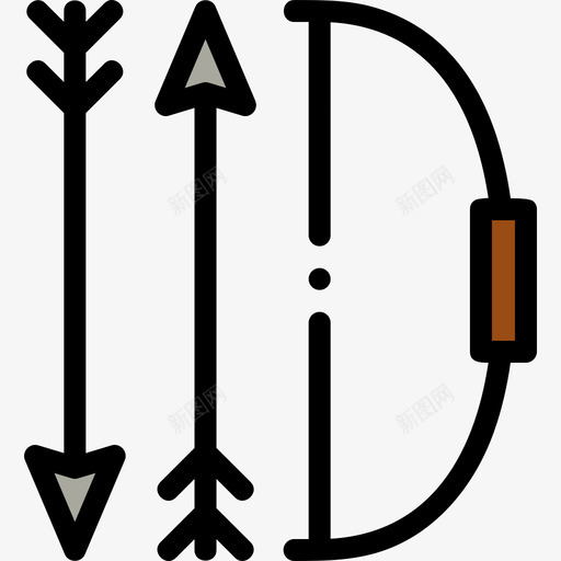 弓箭史前15线颜色图标svg_新图网 https://ixintu.com 史前15 弓箭 线颜色