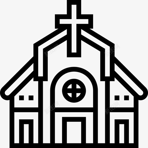 教堂圣诞114直系图标svg_新图网 https://ixintu.com 圣诞114 教堂 直系