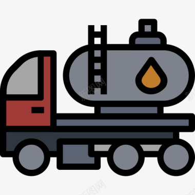 油罐石油工业3线颜色图标图标