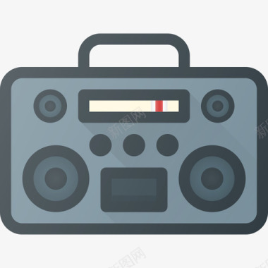 盒式磁带音乐音频3线性彩色图标图标