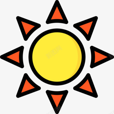 太阳夏季时间2线性颜色图标图标