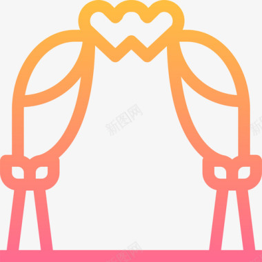 爱情拱门婚礼85线性梯度图标图标