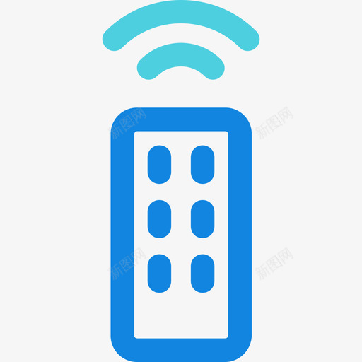遥控器家庭元素4蓝色线条图标svg_新图网 https://ixintu.com 家庭元素4 蓝色线条 遥控器
