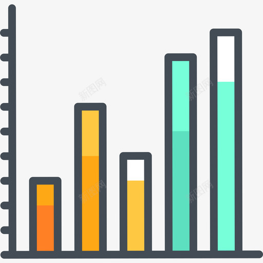 条形图管理19双色图标svg_新图网 https://ixintu.com 双色 条形图 管理19