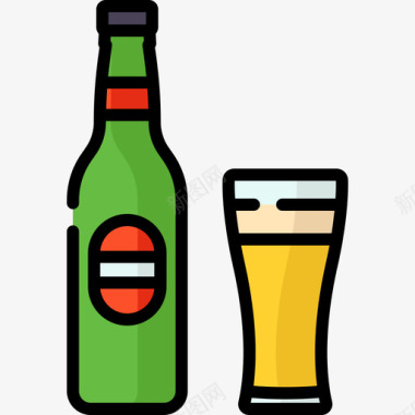 啤酒鸡尾酒5原色图标图标