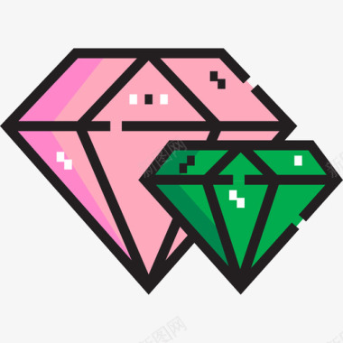 钻石奢华15线性颜色图标图标
