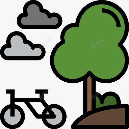 自行车运动装备9线性颜色图标svg_新图网 https://ixintu.com 线性颜色 自行车 运动装备9