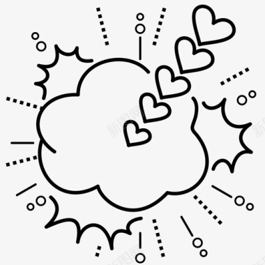 漫画泡沫云爆炸图标图标