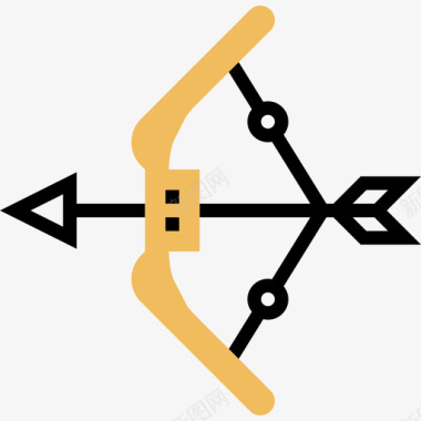 射箭运动45黄影图标图标