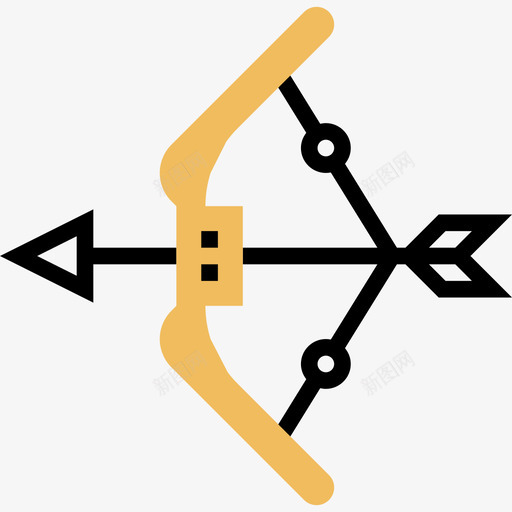 射箭运动45黄影图标svg_新图网 https://ixintu.com 射箭 运动45 黄影