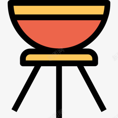 烧烤野营63直线颜色橙色图标图标