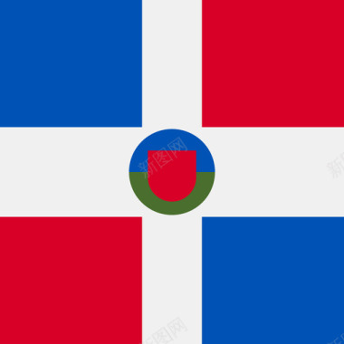 多米尼加共和国方形国家简单旗帜图标图标