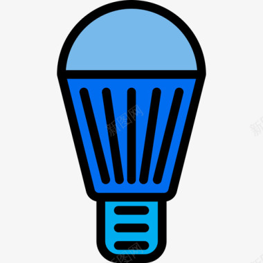 Led灯泡家用电器8线颜色图标图标