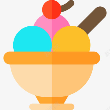 冰淇淋游乐园18公寓图标图标
