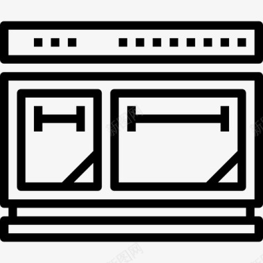 微波炉厨房工具16线性图标图标