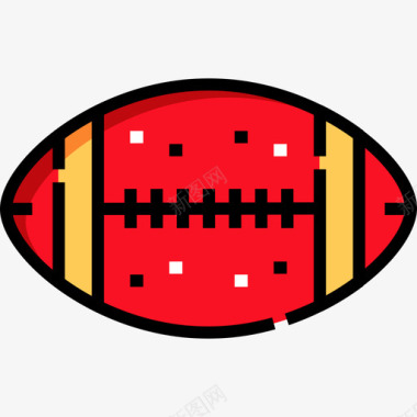 橄榄球运动37直线颜色图标图标