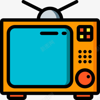电视通讯6线性彩色图标图标