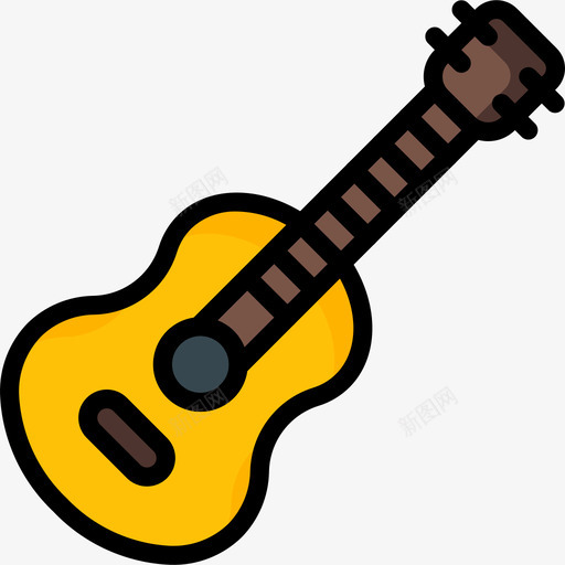 原声吉他音乐25线性颜色图标svg_新图网 https://ixintu.com 原声吉他 线性颜色 音乐25