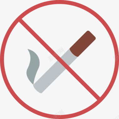 禁止吸烟健康和安全4公寓图标图标