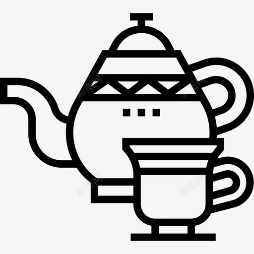茶壶复古装饰7线状图标svg_新图网 https://ixintu.com 复古装饰7 线状 茶壶