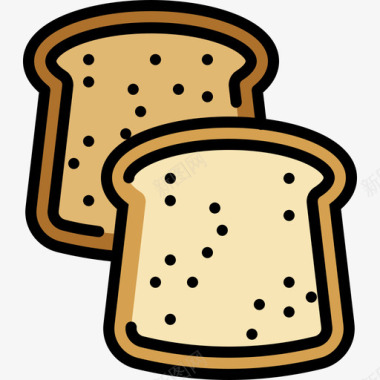 面包食品甜点2线性颜色图标图标