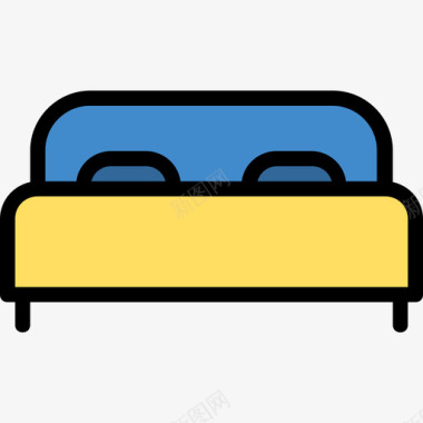 床家具和家居18线性颜色图标图标