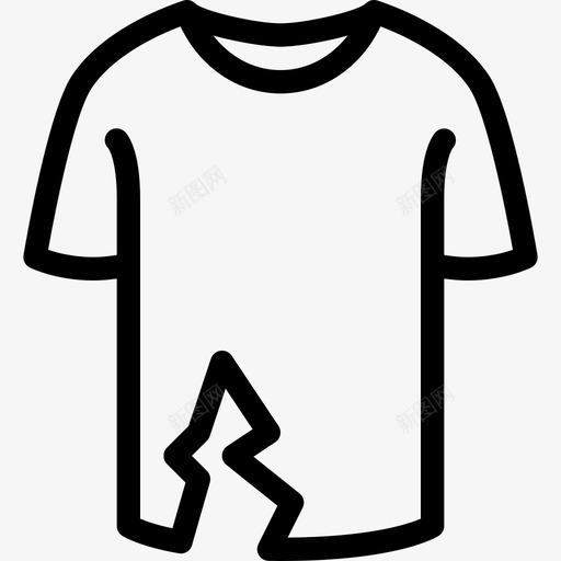 T恤破2件直线型图标svg_新图网 https://ixintu.com T恤 直线型 破2件
