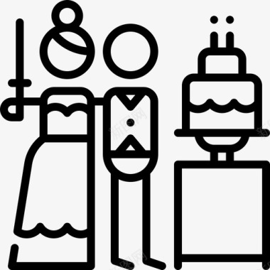 婚礼派对和庆典8直系图标图标