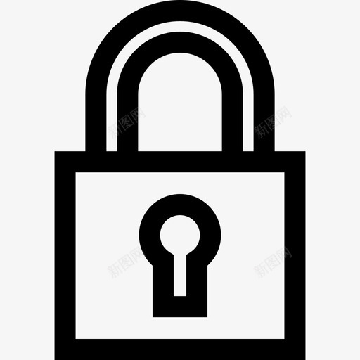 挂锁互联网安全10线性图标svg_新图网 https://ixintu.com 互联网安全10 挂锁 线性
