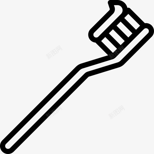 牙刷清洁和家务5线性图标svg_新图网 https://ixintu.com 清洁和家务5 牙刷 线性