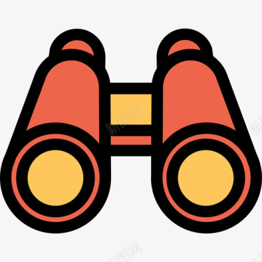 双筒望远镜野营63直线颜色橙色图标图标